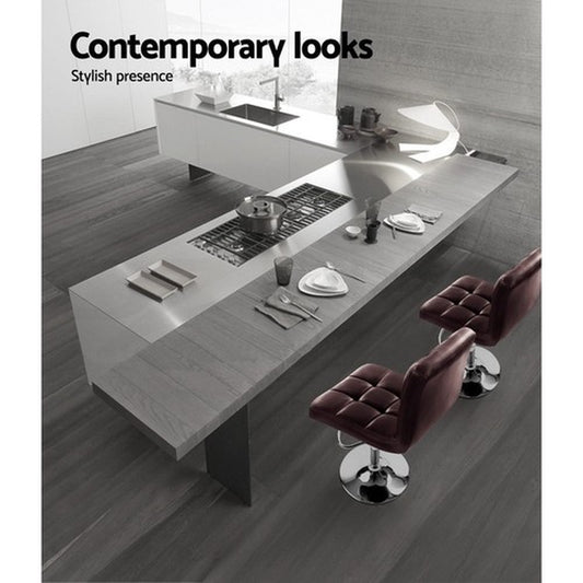 Artiss 4X Bar Stools Kitchen Dining Chairs Counter Stool Gas Lift Leather Brown