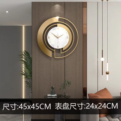 Nordic Light Luxury Metal Wall Clock Fashion Design Large Home Decoration Pendant Clock Hotel Living Room Wall Hanging Clock