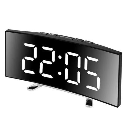 Electronic Alarm Clock Noiseless Design Digital LED Large Display Mirror Electronic Clock Digital Alarm Clock LED Mirror Clocks