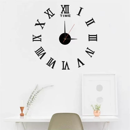 3D Wall Clock Luminous Frameless Wall Clocks DIY Digital Clock Stickers Silent Clock for Home Living Room Decor