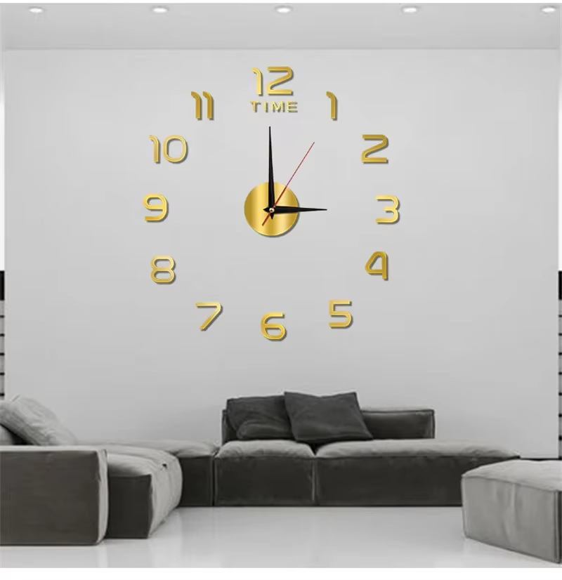 3D Wall Clock Luminous Frameless Wall Clocks DIY Digital Clock Stickers Silent Clock for Home Living Room Decor