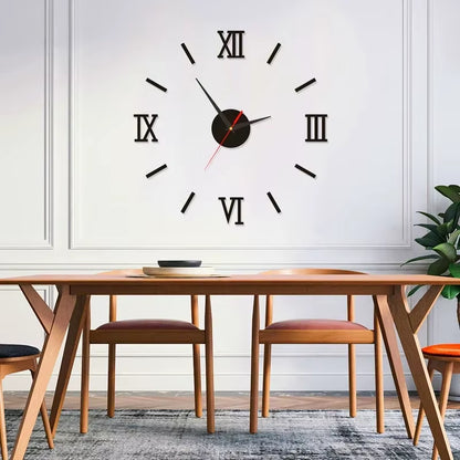 3D Wall Clock Luminous Frameless Wall Clocks DIY Digital Clock Stickers Silent Clock for Home Living Room Decor