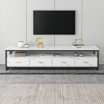 Emilia TV Cabinet & 2In1 Coffee Table Set Luxury Marble Look Wood Bronze Storage