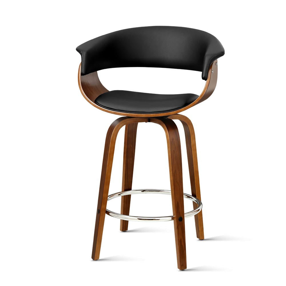 Artiss 2X Bar Stools Kitchen Dining Chairs Swivel Leather Padded Stool Wooden