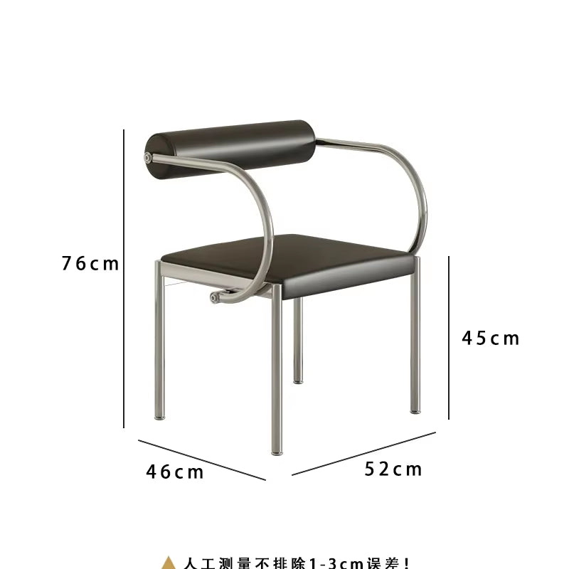 Art Design Simple Dining Chair, Retro Style, Stainless Steel Internet Celebrity Makeup Chair, Living Room Shop Decoration Chair