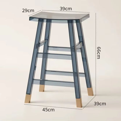 Transparent Acrylic Bar Stool Cashier Chair Milk Tea Shop High Stool Island High Dining Chair Coffee Shop Negotiation Chairs