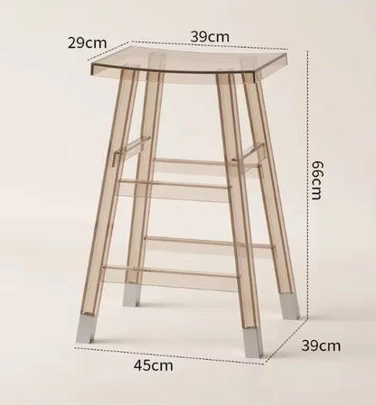 Transparent Acrylic Bar Stool Cashier Chair Milk Tea Shop High Stool Island High Dining Chair Coffee Shop Negotiation Chairs