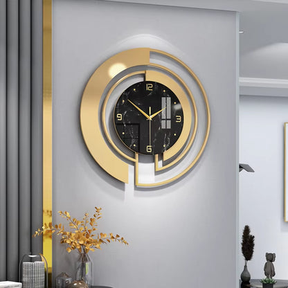 Nordic Light Luxury Metal Wall Clock Fashion Design Large Home Decoration Pendant Clock Hotel Living Room Wall Hanging Clock