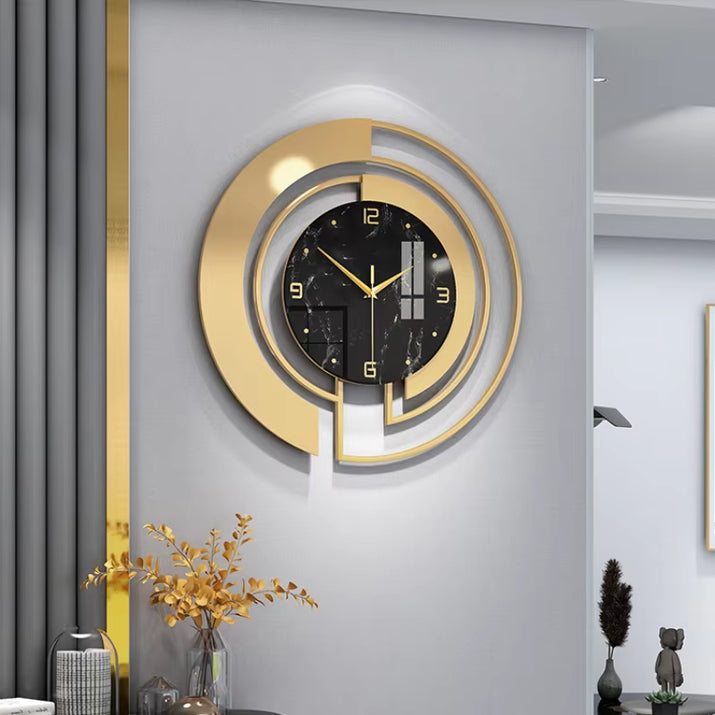 Nordic Light Luxury Metal Wall Clock Fashion Design Large Home Decoration Pendant Clock Hotel Living Room Wall Hanging Clock