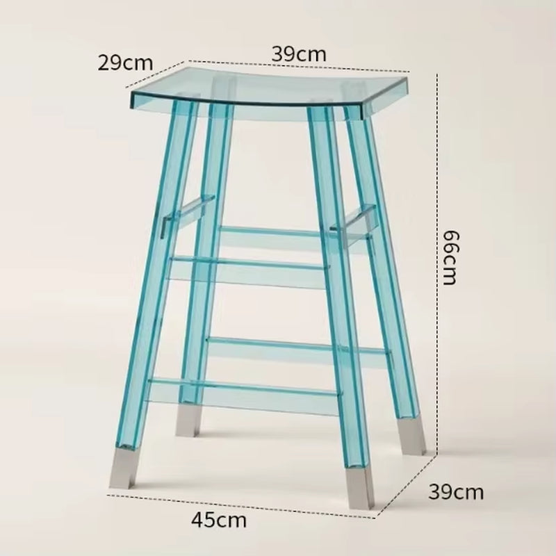 Transparent Acrylic Bar Stool Cashier Chair Milk Tea Shop High Stool Island High Dining Chair Coffee Shop Negotiation Chairs