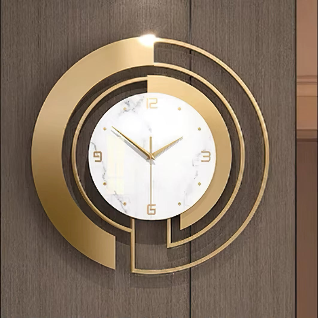 Nordic Light Luxury Metal Wall Clock Fashion Design Large Home Decoration Pendant Clock Hotel Living Room Wall Hanging Clock