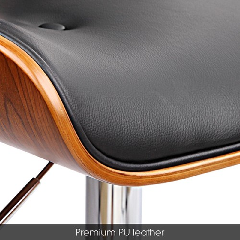 Artiss 2X Bar Stools Kitchen Dining Chairs Gas Lift Stool Leather Black