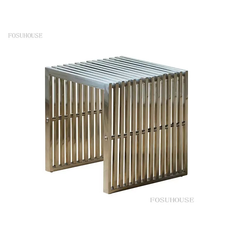 Nordic Stainless Steel Bench Creative Personality Stool Simple Home Leisure Stool Hallway Porch Shoe Changing Stools Ottomans