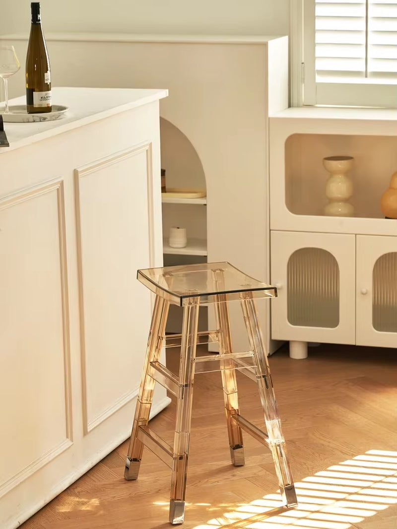 Transparent Acrylic Bar Stool Cashier Chair Milk Tea Shop High Stool Island High Dining Chair Coffee Shop Negotiation Chairs