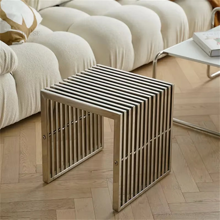 Nordic Stainless Steel Bench Creative Personality Stool Simple Home Leisure Stool Hallway Porch Shoe Changing Stools Ottomans