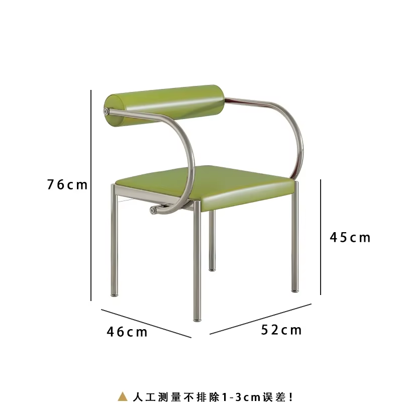 Art Design Simple Dining Chair, Retro Style, Stainless Steel Internet Celebrity Makeup Chair, Living Room Shop Decoration Chair