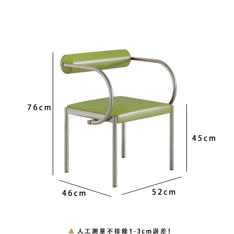 Art Design Simple Dining Chair, Retro Style, Stainless Steel Internet Celebrity Makeup Chair, Living Room Shop Decoration Chair