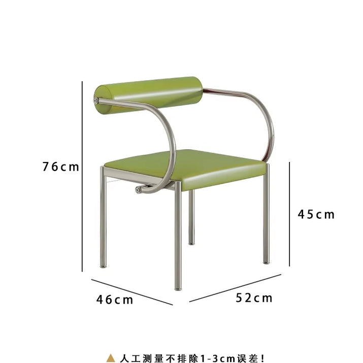 Art Design Simple Dining Chair, Retro Style, Stainless Steel Internet Celebrity Makeup Chair, Living Room Shop Decoration Chair
