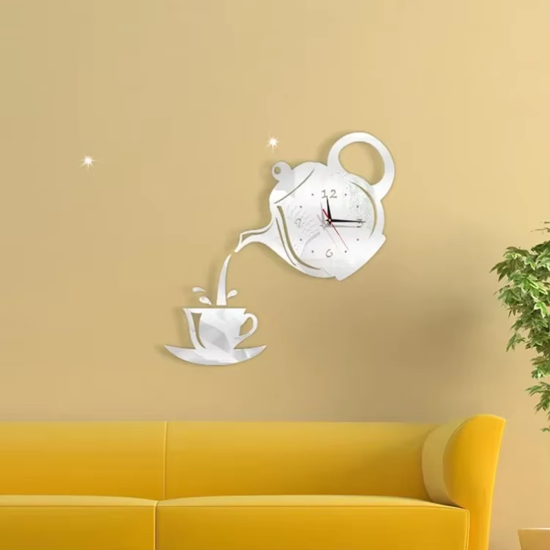 3D Wall Clock Luminous Frameless Wall Clocks DIY Digital Clock Stickers Silent Clock for Home Living Room Decor