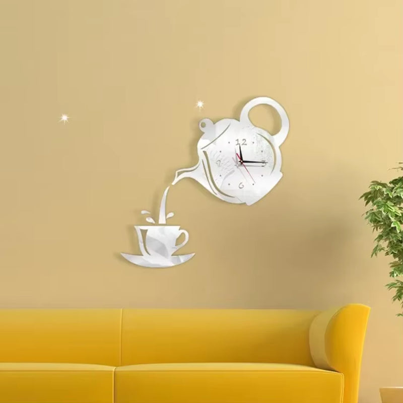 3D Wall Clock Luminous Frameless Wall Clocks DIY Digital Clock Stickers Silent Clock for Home Living Room Decor