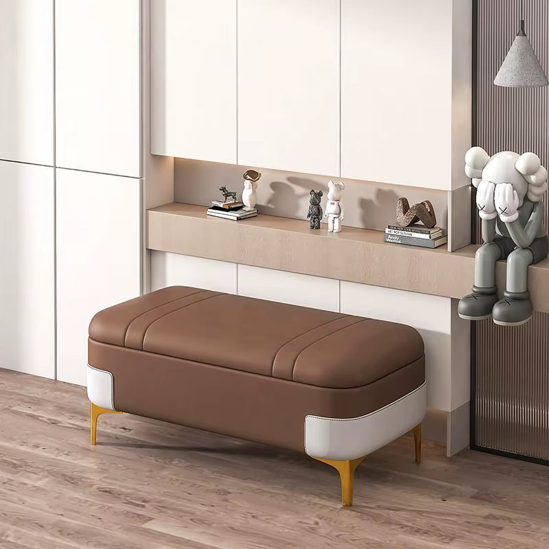 Nordic Storage Ottoman Bench Large Capacity Changing Shoes Stool Organizer Box Comfortable Footrest Ottoman Sofa Bench Doorstep