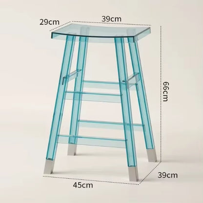 Transparent Acrylic Bar Stool Cashier Chair Milk Tea Shop High Stool Island High Dining Chair Coffee Shop Negotiation Chairs