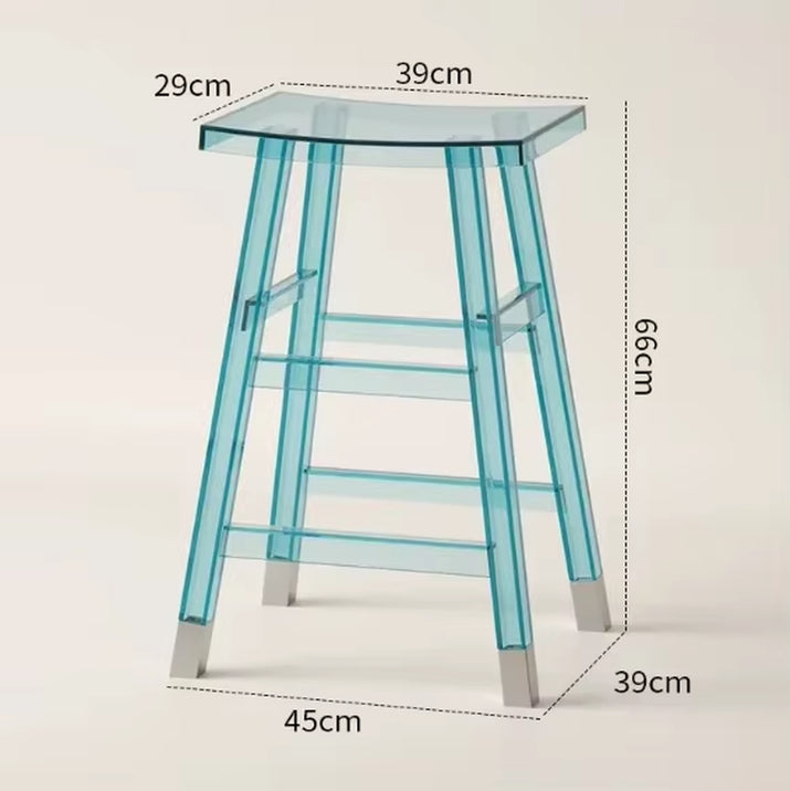 Transparent Acrylic Bar Stool Cashier Chair Milk Tea Shop High Stool Island High Dining Chair Coffee Shop Negotiation Chairs