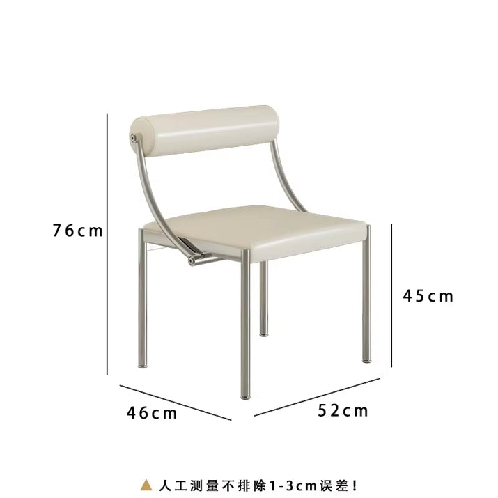 Art Design Simple Dining Chair, Retro Style, Stainless Steel Internet Celebrity Makeup Chair, Living Room Shop Decoration Chair