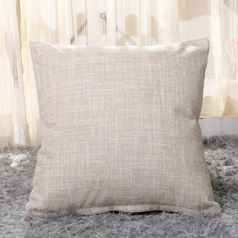 2Pcs Set Linen Pillow Covers 18X18Inch Burlap Beige Throw Pillows Cover for Couch Living Room Bench Patio Floor Linen Home Decor
