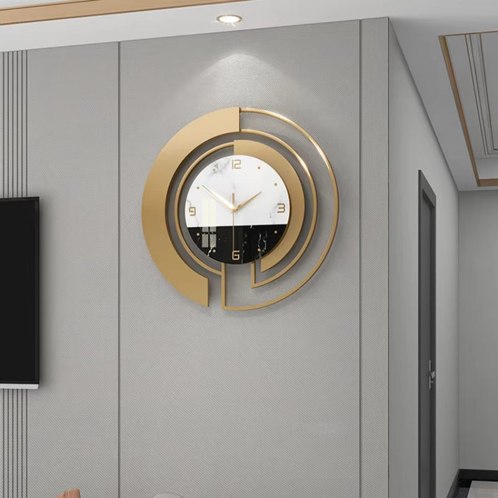 Nordic Light Luxury Metal Wall Clock Fashion Design Large Home Decoration Pendant Clock Hotel Living Room Wall Hanging Clock