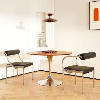 Art Design Simple Dining Chair, Retro Style, Stainless Steel Internet Celebrity Makeup Chair, Living Room Shop Decoration Chair
