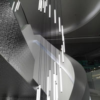 Living Room Long Tube Chandelier Villa Dining Room Attic Staircase Chandelier Lamp Large Exhibition Hall Suspension Lamp