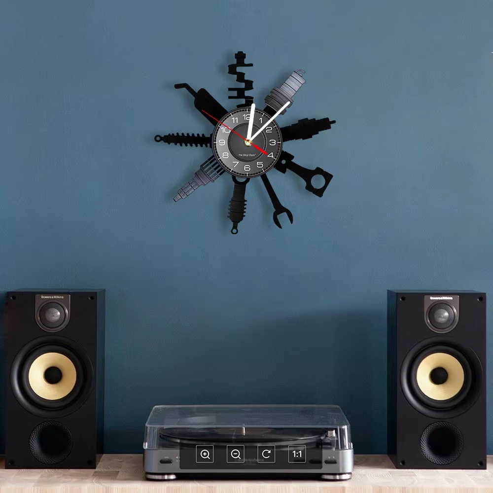 Auto Repair Shop Wall Sign Decorative Modern Wall Clock Car Mechanic Service Workshop Vinyl Record Clock Garage Repairman Gift