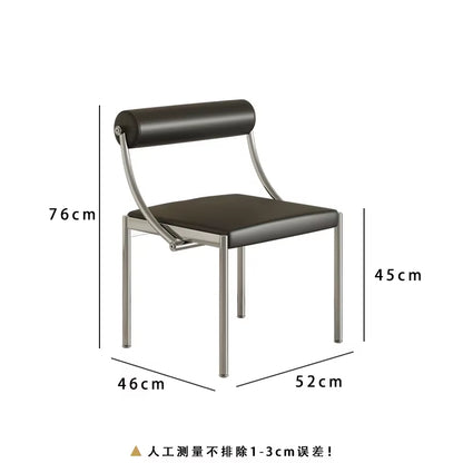 Art Design Simple Dining Chair, Retro Style, Stainless Steel Internet Celebrity Makeup Chair, Living Room Shop Decoration Chair