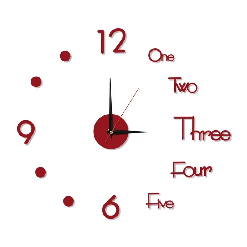 3D Wall Clock Luminous Frameless Wall Clocks DIY Digital Clock Stickers Silent Clock for Home Living Room Decor