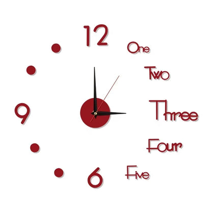 3D Wall Clock Luminous Frameless Wall Clocks DIY Digital Clock Stickers Silent Clock for Home Living Room Decor