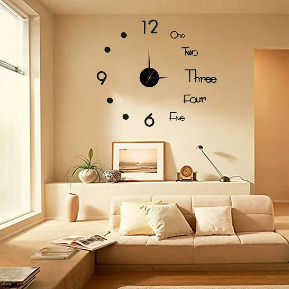 3D Wall Clock Luminous Frameless Wall Clocks DIY Digital Clock Stickers Silent Clock for Home Living Room Decor