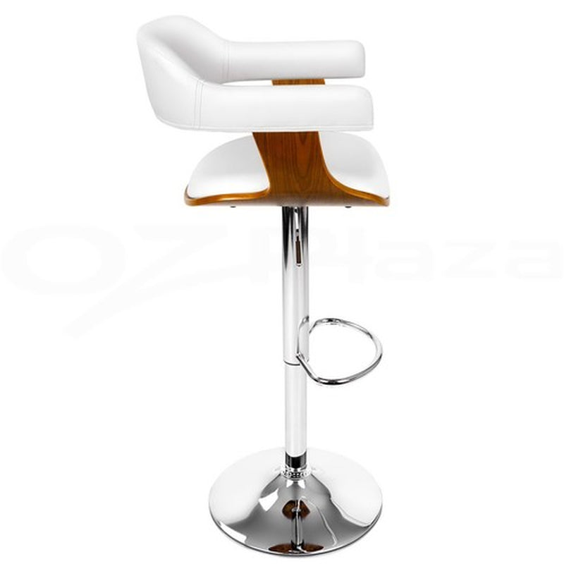 Artiss 2X Bar Stools Kitchen Counter Stool Gas Lift Leather W/Armrest White