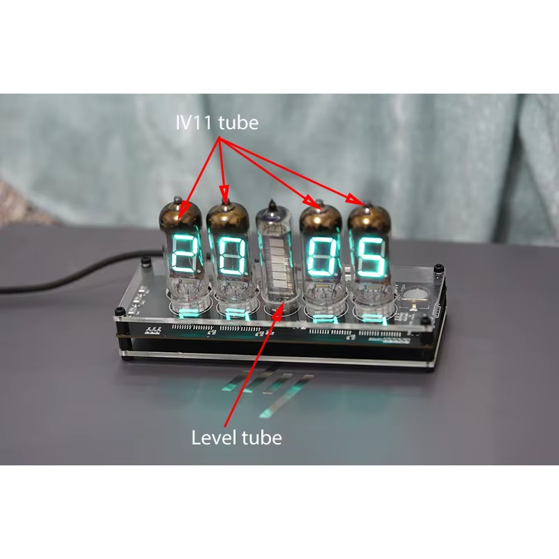 5-Bit VFD Clock Retro Fluorescent Tube Glow Clock Level Tube Motherboard Core Board Control Panel IV11 IV 11VFD Digital Clock