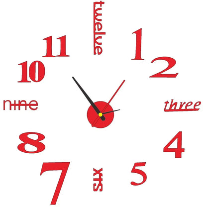 3D Wall Clock Luminous Frameless Wall Clocks DIY Digital Clock Stickers Silent Clock for Home Living Room Decor