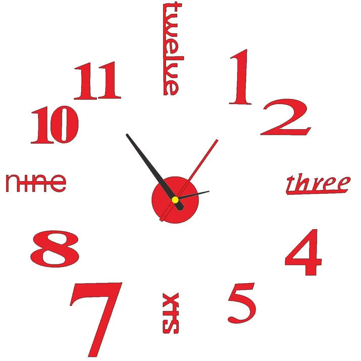 3D Wall Clock Luminous Frameless Wall Clocks DIY Digital Clock Stickers Silent Clock for Home Living Room Decor