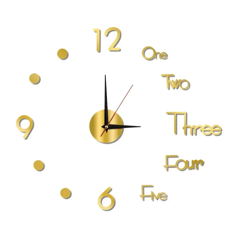 3D Wall Clock Luminous Frameless Wall Clocks DIY Digital Clock Stickers Silent Clock for Home Living Room Decor