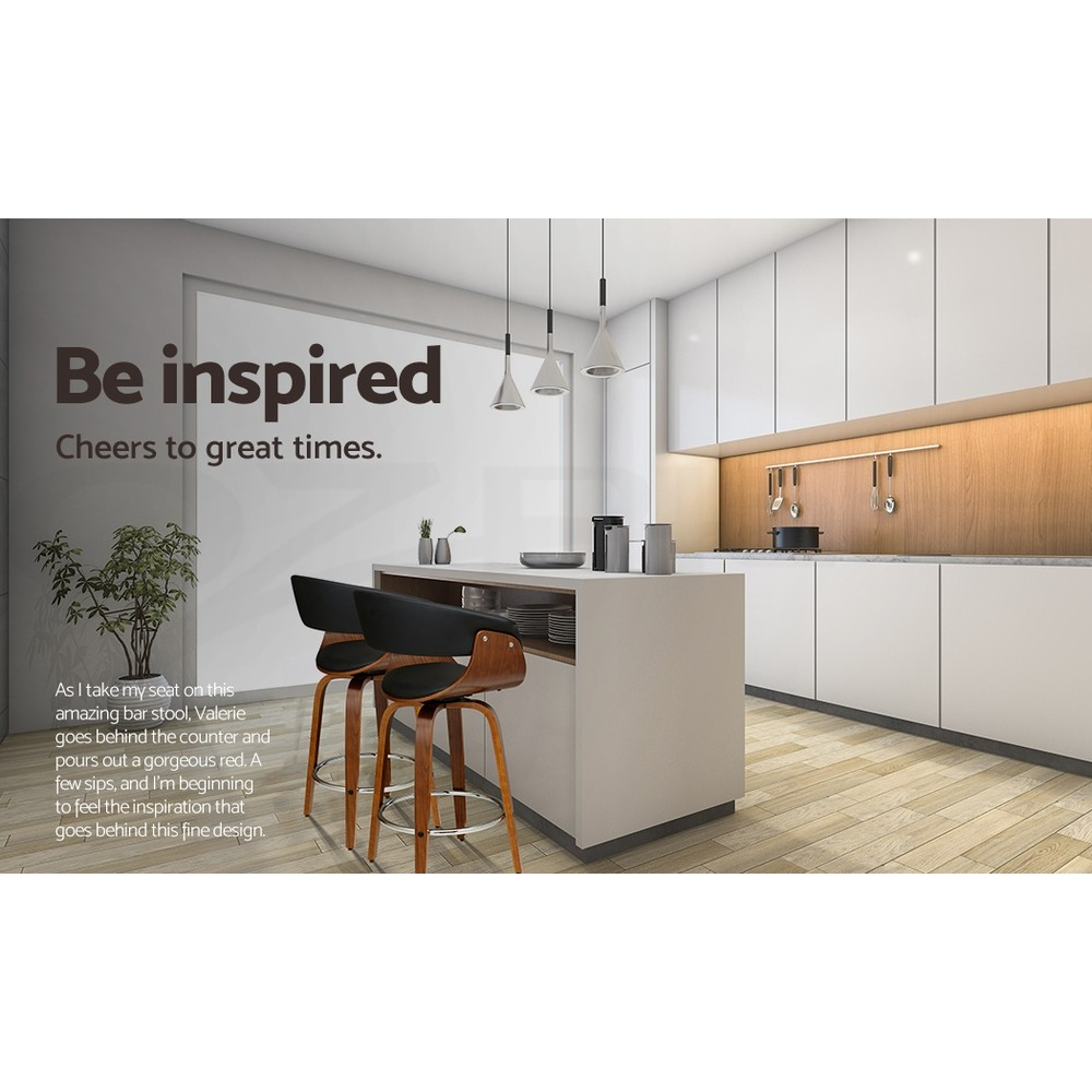 Artiss 2X Bar Stools Kitchen Dining Chairs Swivel Leather Padded Stool Wooden