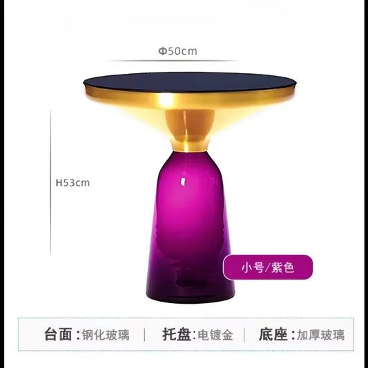 German Design Living Room Bedside Table, Sofa Side Table, Coffee Table, Indoor round Glass, Nordic Light Luxury Coffee Table