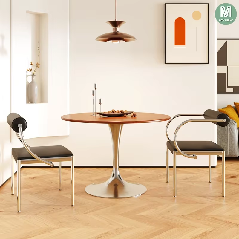 Art Design Simple Dining Chair, Retro Style, Stainless Steel Internet Celebrity Makeup Chair, Living Room Shop Decoration Chair
