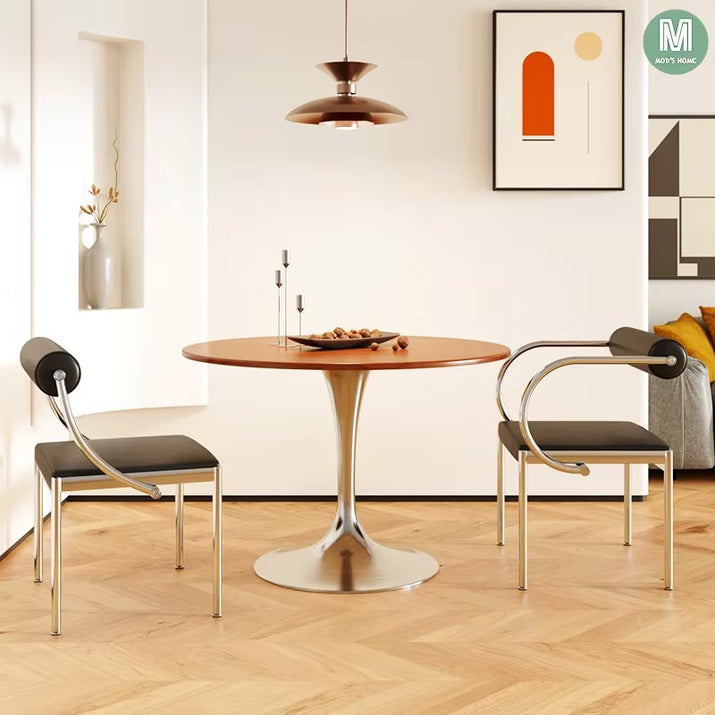 Art Design Simple Dining Chair, Retro Style, Stainless Steel Internet Celebrity Makeup Chair, Living Room Shop Decoration Chair