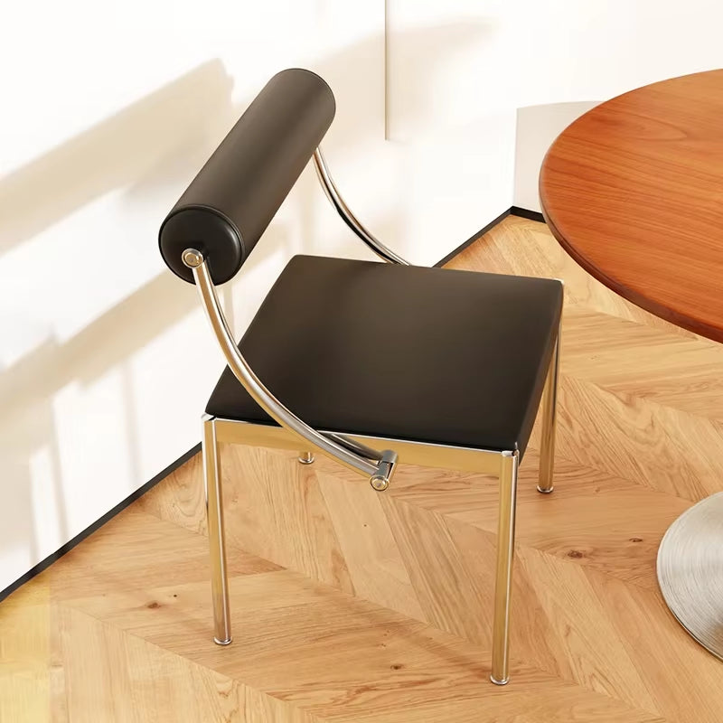 Art Design Simple Dining Chair, Retro Style, Stainless Steel Internet Celebrity Makeup Chair, Living Room Shop Decoration Chair
