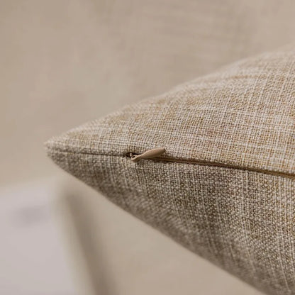 2Pcs Set Linen Pillow Covers 18X18Inch Burlap Beige Throw Pillows Cover for Couch Living Room Bench Patio Floor Linen Home Decor