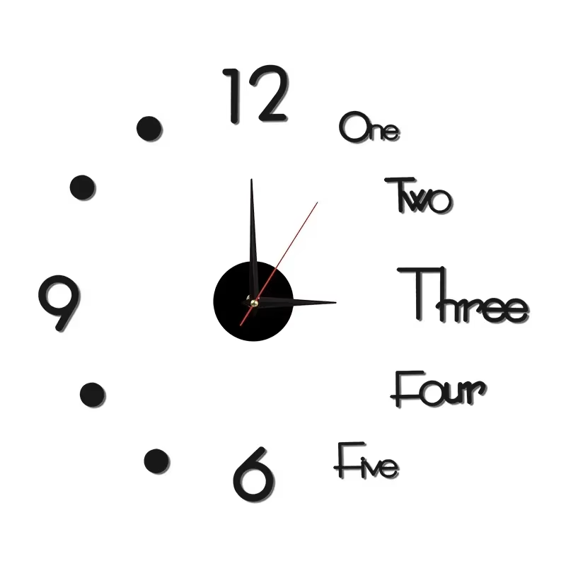 3D Wall Clock Luminous Frameless Wall Clocks DIY Digital Clock Stickers Silent Clock for Home Living Room Decor