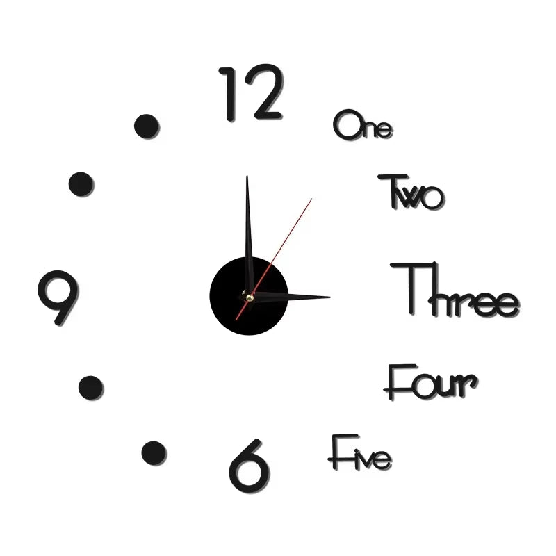 3D Wall Clock Luminous Frameless Wall Clocks DIY Digital Clock Stickers Silent Clock for Home Living Room Decor